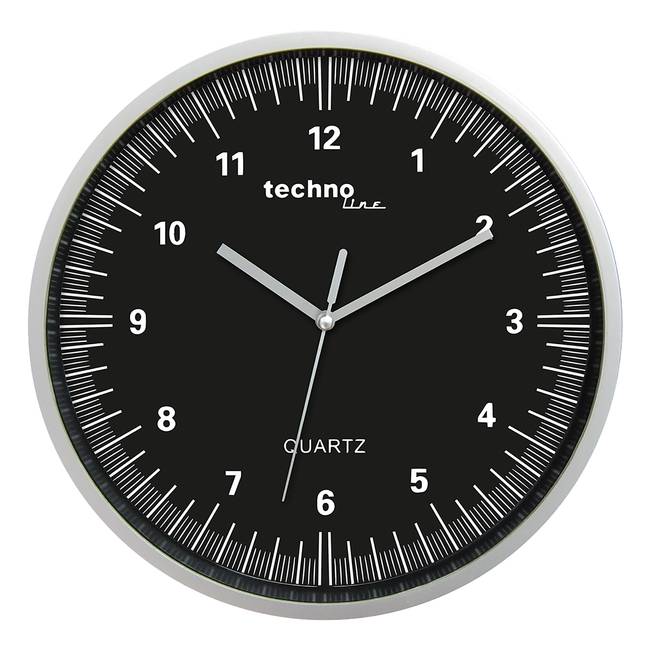 Wanduhr WT 7000 Kunststoffrahmen / Kunststoffabdeckung Ø 30cm Silber/Silber