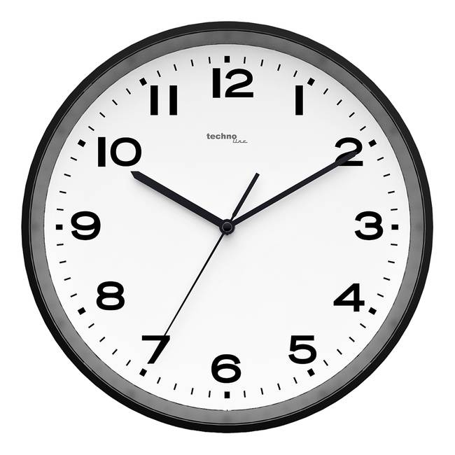Wanduhr WT 8500 Kunststoffgehäuse Ø 30cm Beige/Schwarz/Weiß