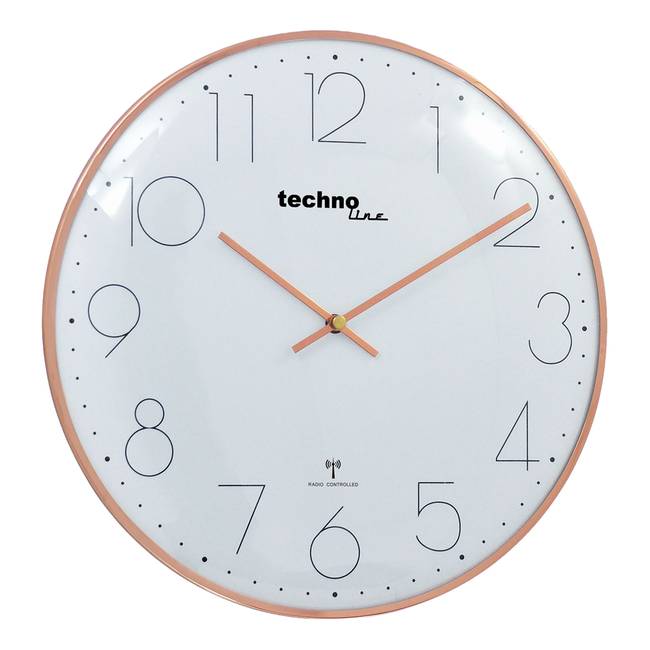 Wanduhr WT 8240 Alurahmen / Glasabdeckung Ø 41cm Gold/Kupfer