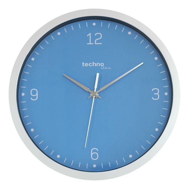 Wanduhr WT 9000 Kunststoffrahmen / Kunststoffabdeckung Ø 30cm Blau/Blau