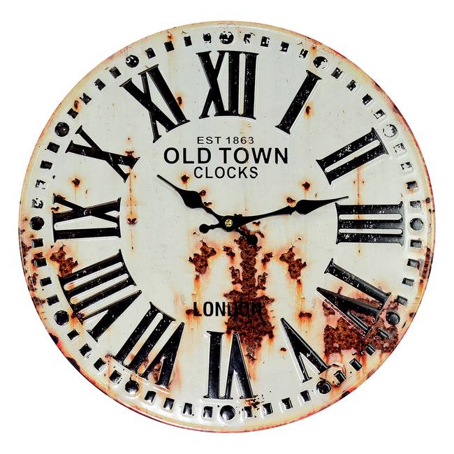 Wanduhr Annoire Blechgehäuse Ø 40cm Weiß