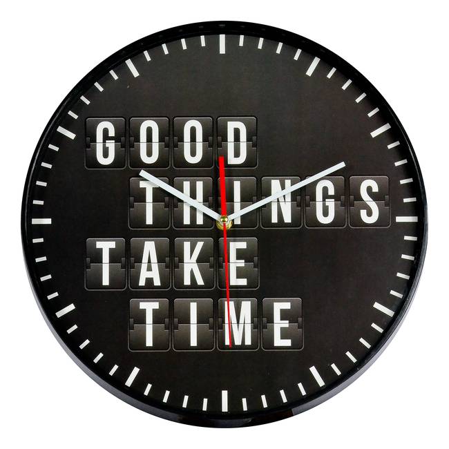 Wanduhr Veauche Kunststoffrahmen / Kunststoffabdeckung Ø 35cm Schwarz