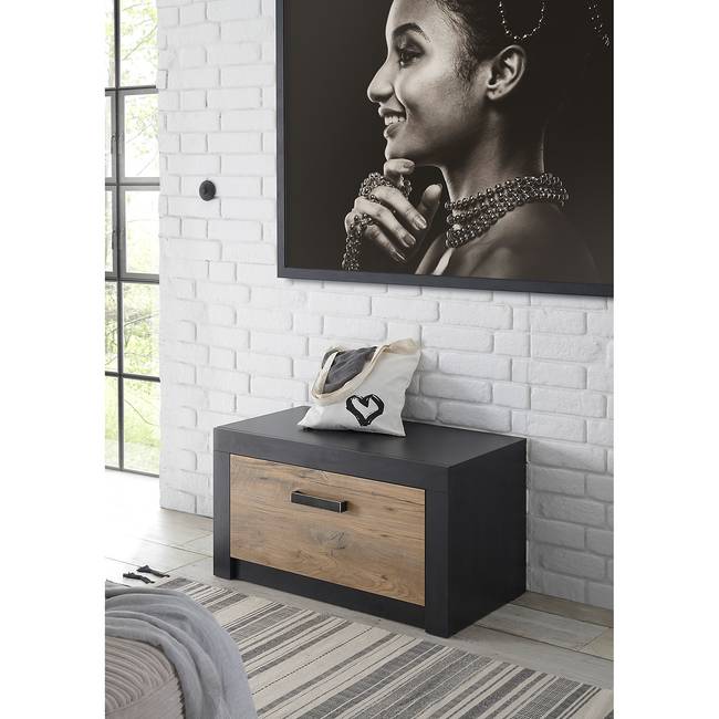 Garderobenbank I 80cm Braun/Grau