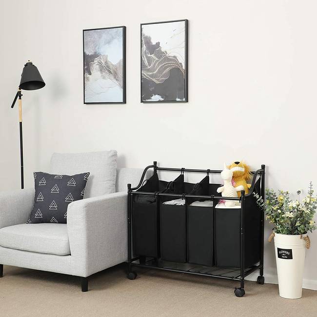 Wäschekorb Belleme III 96 x 39cm Schwarz