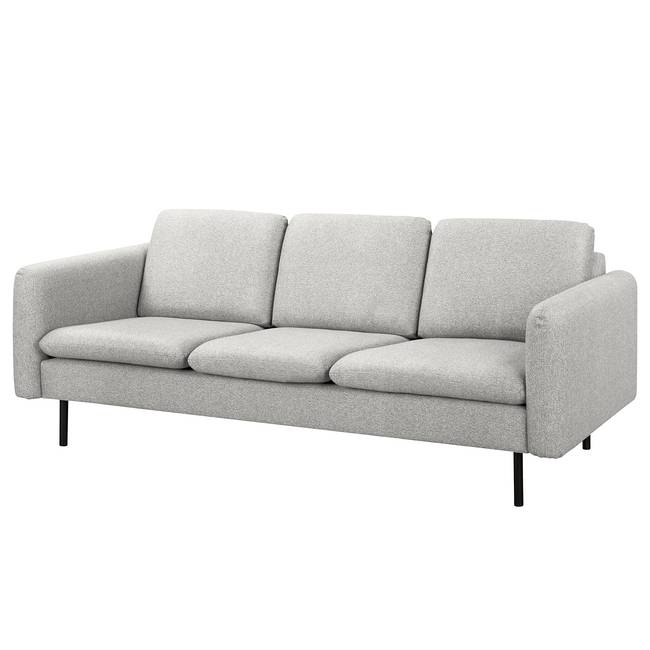 Sofa La Motte 3-Sitzer Grau/Lichtgrau Webstoff Sogol 224 x 89 x 92cm Skandi