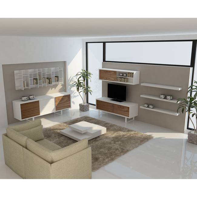 Couchtisch 90 x 30 x 90cm Weiß/Weiß