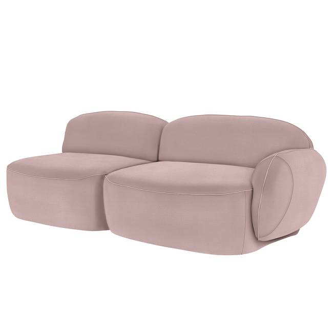 Sofa Vieux Colpo 2-Sitzer Pink/Pink Flachgewebe Meave 222 x 80 x 104cm Armlehne davorstehend rechts Glamour