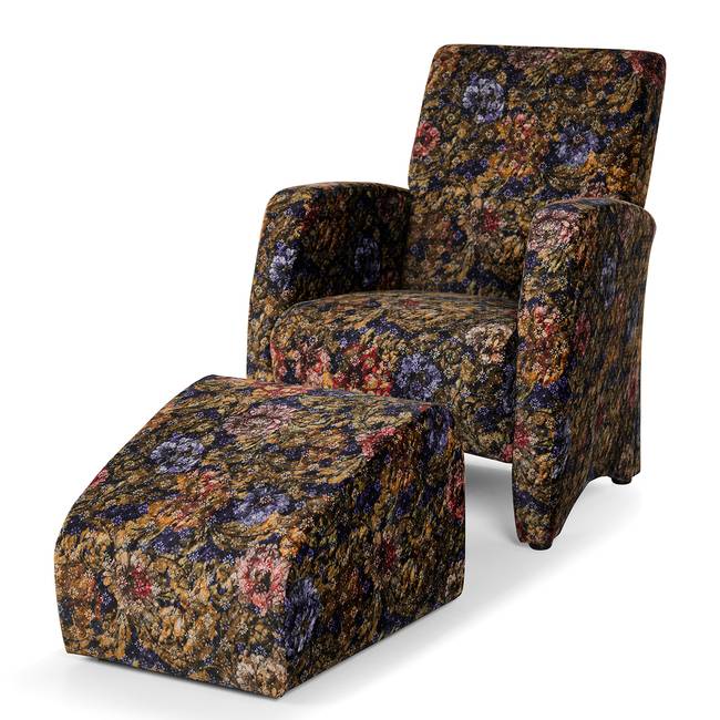 Loungesessel Kardla Multicolor/Orange/Lila Samt 70 x 90 x 86cm