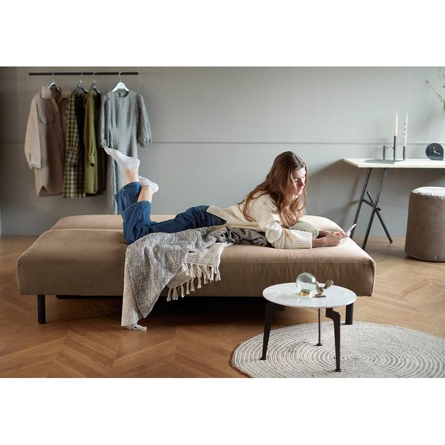 Schlafsofa Merga Beige/Cappuccino Wolle 200 x 65 x 100cm Modern
