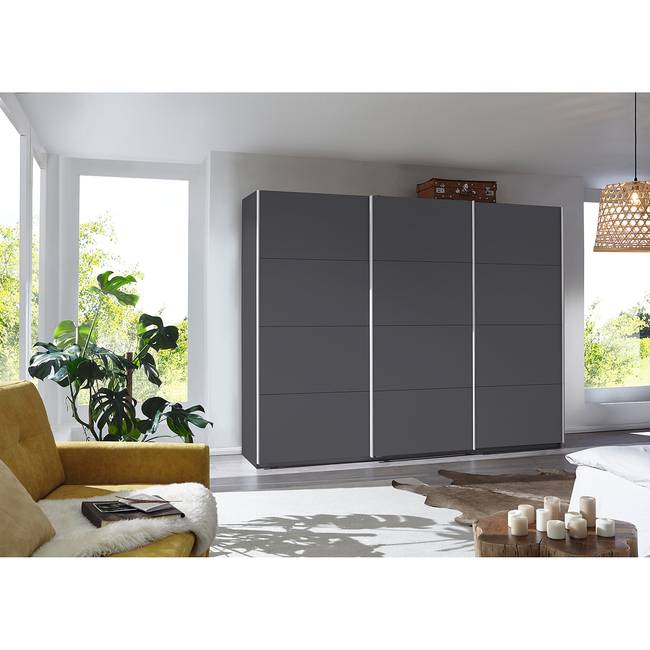 Schwebetürenschrank I 271cm Grau/Graumetallic Basic ohne Spiegeltür/-en