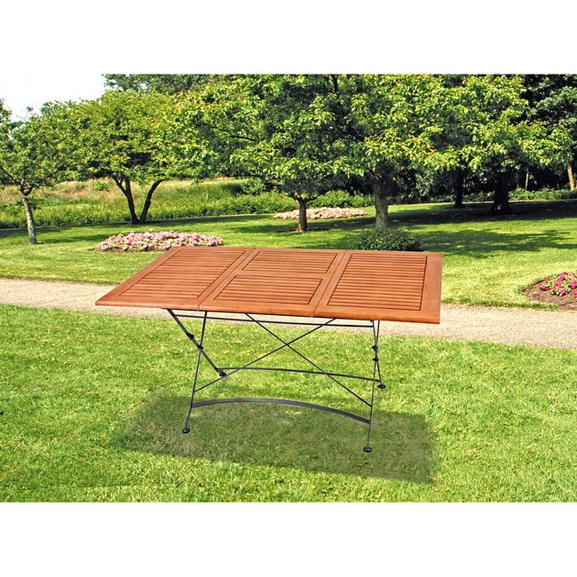 Ausziehtisch Gestell: Stahl, pulverbeschichtet Tischplatte: Eukalyptus, geölt Braun