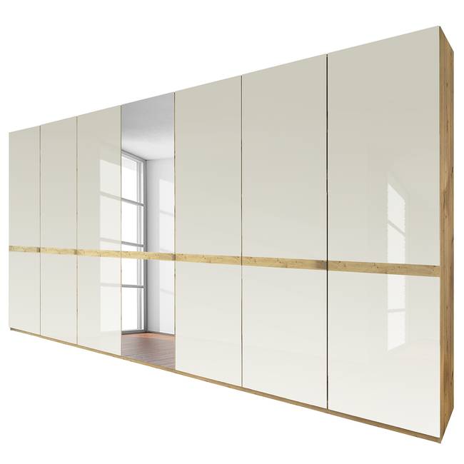 Drehtürenschrank Barcelona V 350 x 216cm Braun 1 Spiegeltür