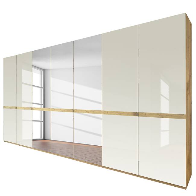 Drehtürenschrank Barcelona V 350 x 236cm Braun 3 Spiegeltüren