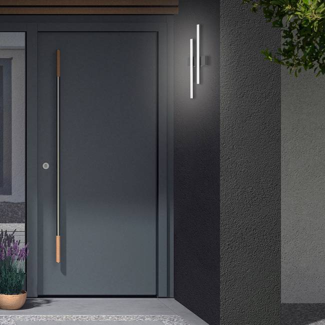 Wandleuchte Graz I 16 x 4 x 47cm Schwarz/Schwarz