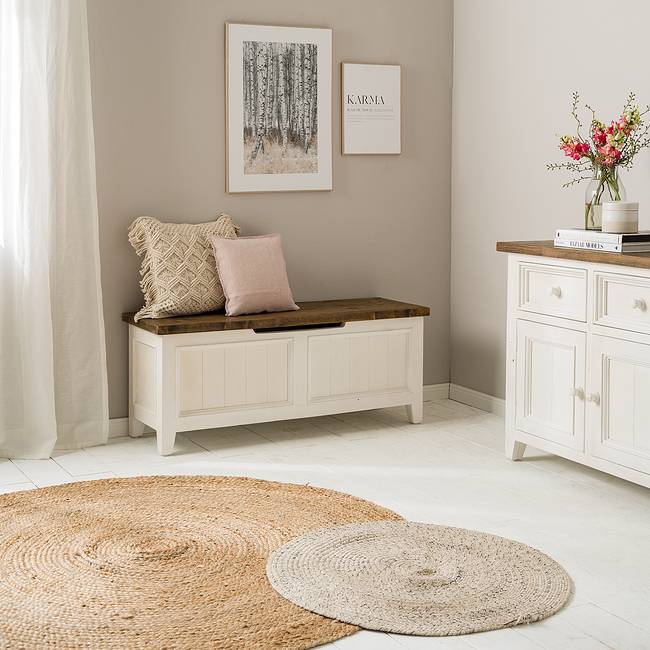 Bettbank 120 x 49 x 40cm Weiß/Weiß