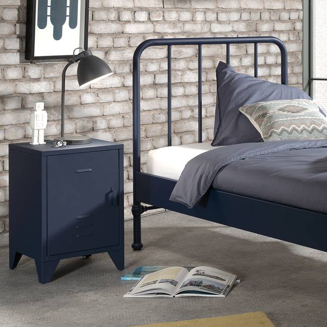 Nachtkommode 40 x 60 x 40cm Blau/Dunkelblau