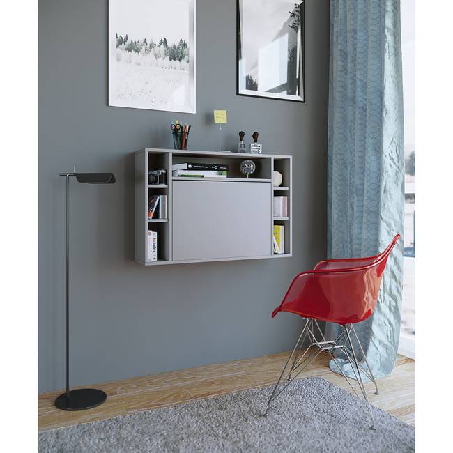 Wandschreibtisch Wandila 90 x 60 x 20cm Grau/Lichtgrau