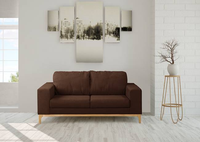 Sofa Darling 2-Sitzer Braun Microfaser Rieka 176 x 83 x 94cm Skandi