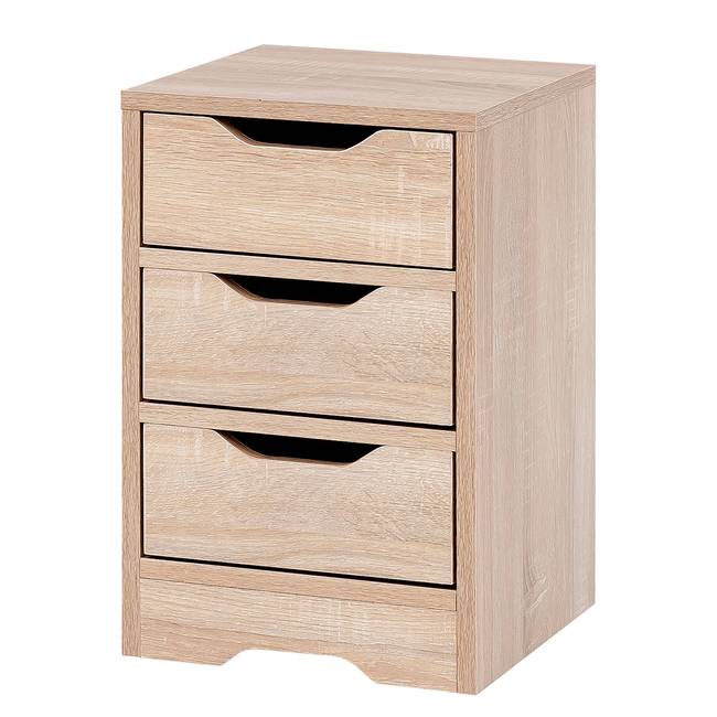 Nachtkommode Doris II 31 x 49 x 31cm 3 Braun/Eiche Sonoma Dekor