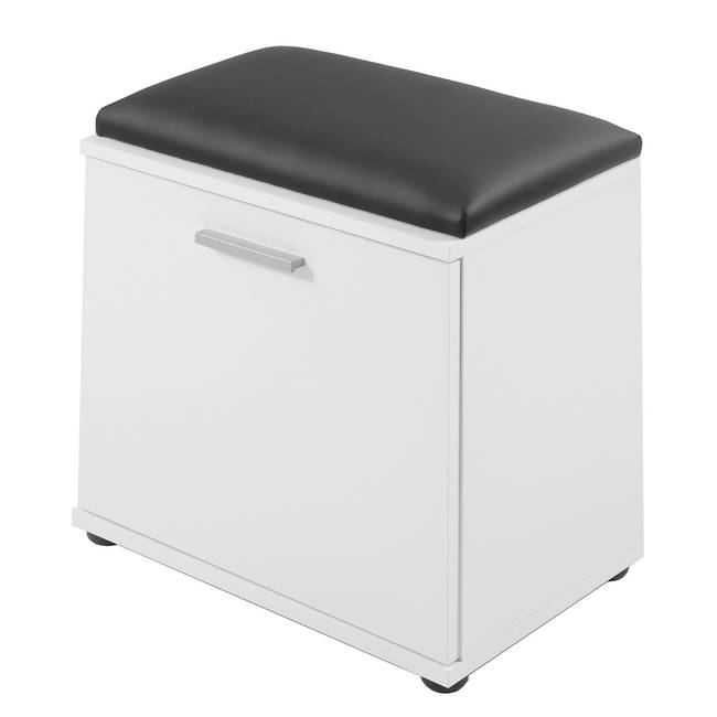 Garderobenbank 49 x 49 x 30cm Weiß/Weiß