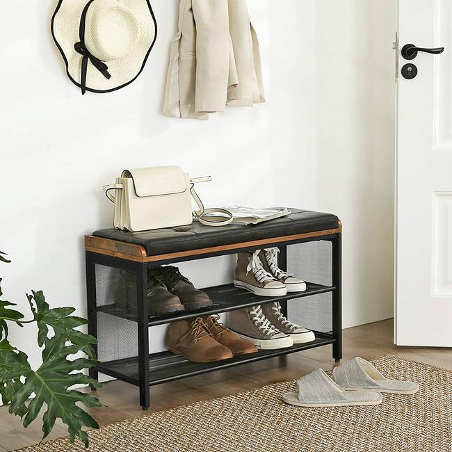 Schuhbank 80 x 48 x 30cm Braun