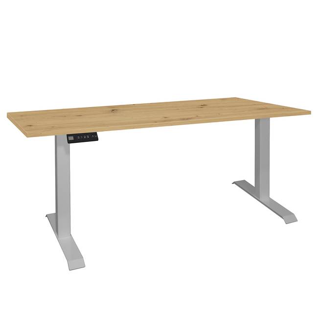 Schreibtisch Unieux VI 160cm Braun/Asteiche Dekor Silber