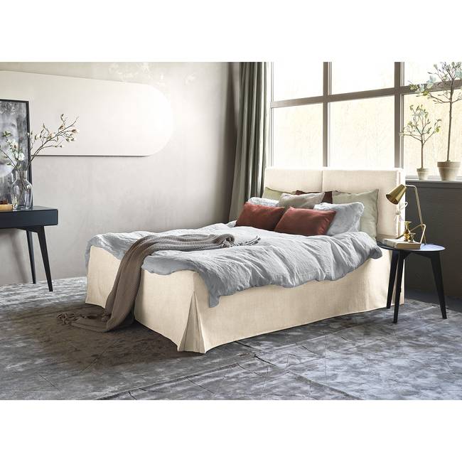 Polsterbett Nathan 160 x 200cm Flachgewebe Meave Beige Buche