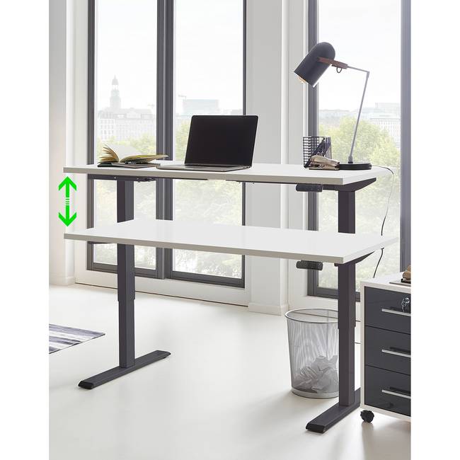 Schreibtisch II 138 x 69 x 67cm Weiß/Weiß Anthrazit