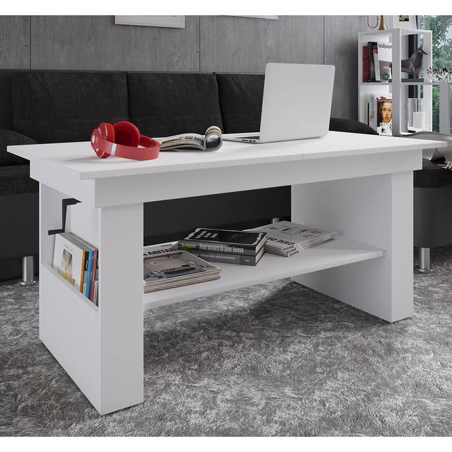 Couchtisch Kobila 115 x 53 x 65cm Weiß/Weiß