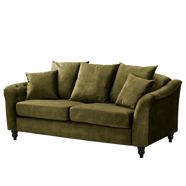 Sofa Lovis 3-Sitzer Grün Samt Tomi 201 x 90 x 95cm Glamour