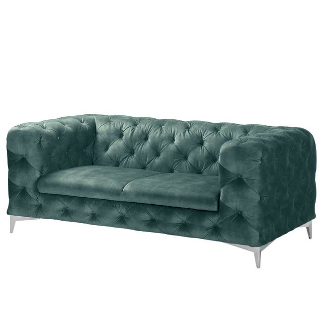 Sofa Merlin 2-Sitzer Blau Samt Tomi 188 x 76 x 97cm Glamour
