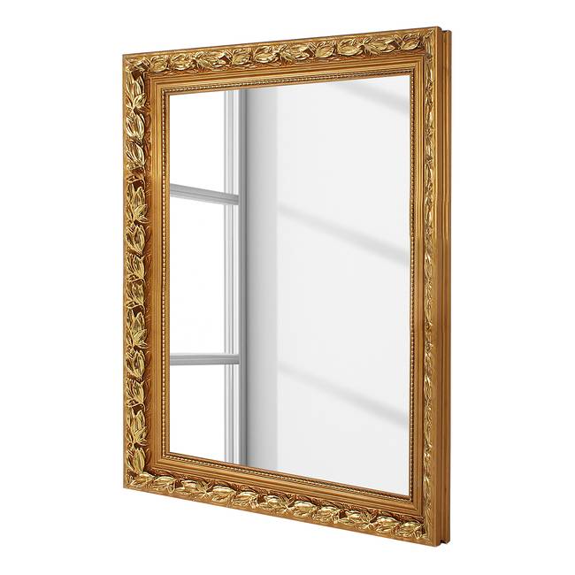 Spiegel Tamba I 55 x 70 x 4cm Gold/Gold Rahmen: Massivholz Eukalyptus, lackiert 55 x 70 x 4cm