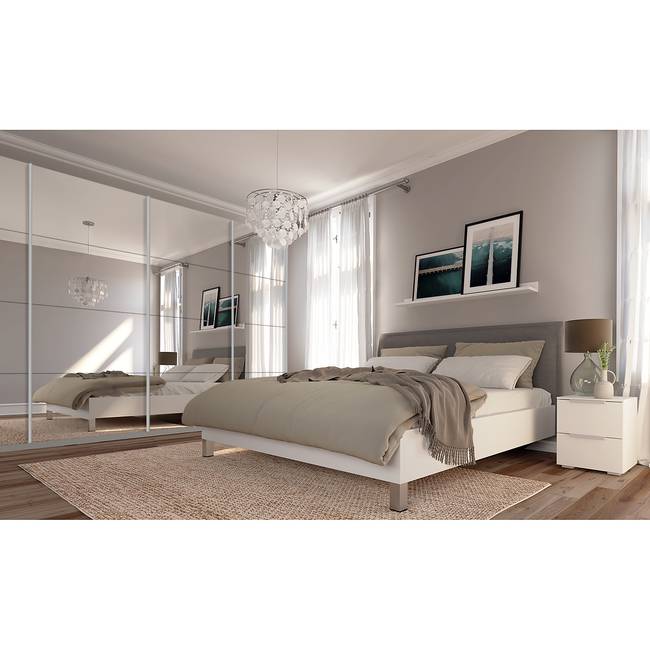 Schwebetürenschrank reflect 360 x 236cm Grau/Seidengrau 4 Türen