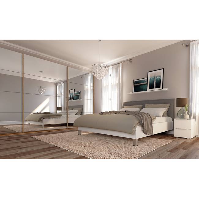 Schwebetürenschrank reflect 405 x 222cm Braun/Eiche Artisan Dekor 3 Türen