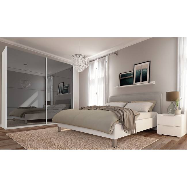 Schwebetürenschrank reflect+ 225 x 222cm Weiß/Alpinweiß 2 Türen