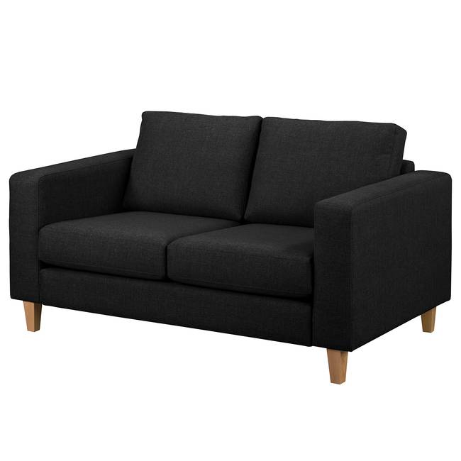 2-Sitzer Sofa Schwarz Webstoff Lark 154 x 86 x 90cm Skandi