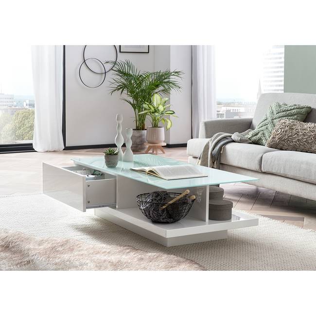 Couchtisch Padras II 120 x 36 x 60cm Weiß/Weiß