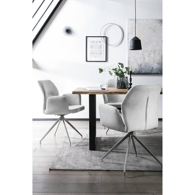 Armlehnstuhl Cervantes 60 x 89 x 62cm Grau/Lichtgrau