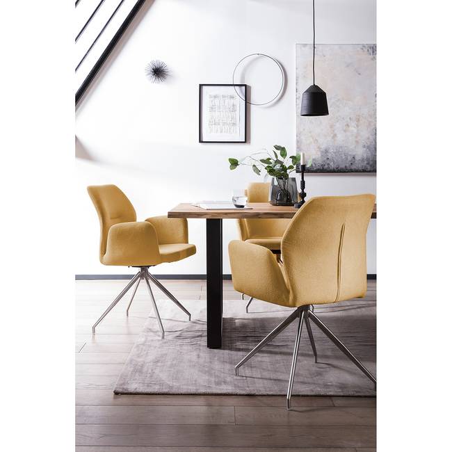 Armlehnstuhl Cervantes 60 x 89 x 62cm Gelb/Gelb