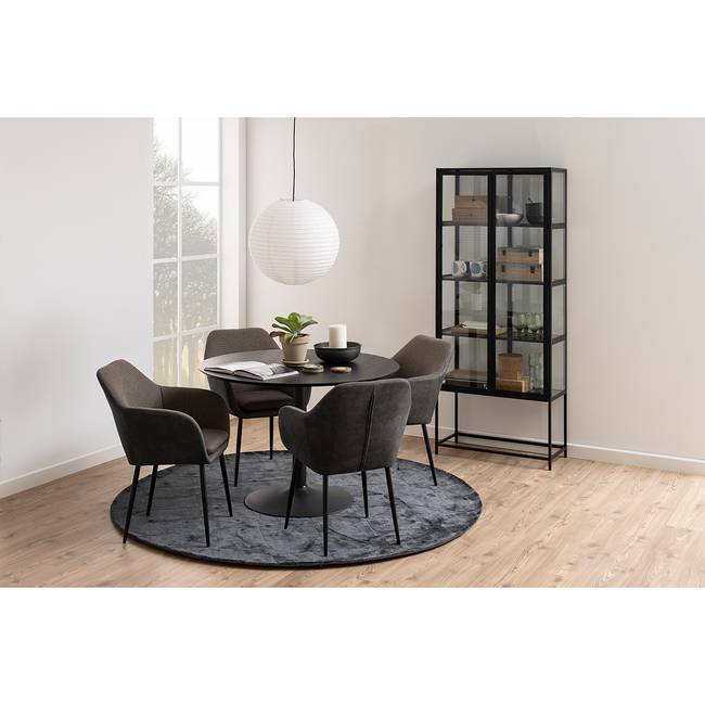 Vitrinenschrank 186cm Schwarz