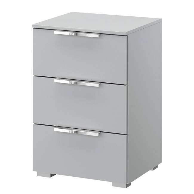 Nachtkommode x3 40cm Grau/Seidengrau Chrom