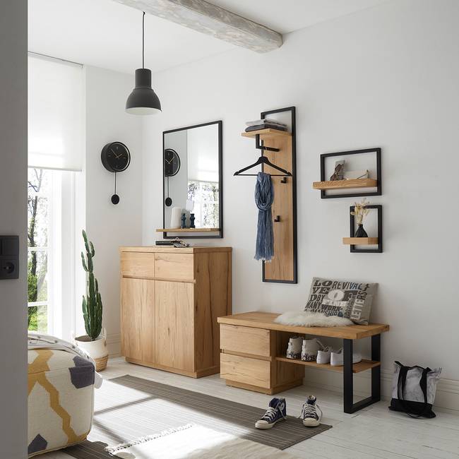 Garderobenbank 108 x 47 x 41cm Braun