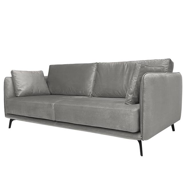 Sofa Frederike 3-Sitzer Grau Microfaser Faria 206 x 85 x 100cm Skandi