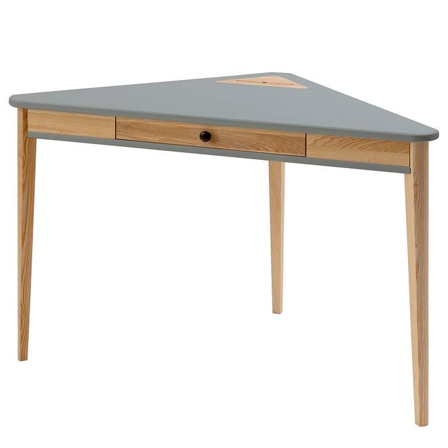 Eckschreibtisch Niina 114 x 75 x 61cm Grau/Grau