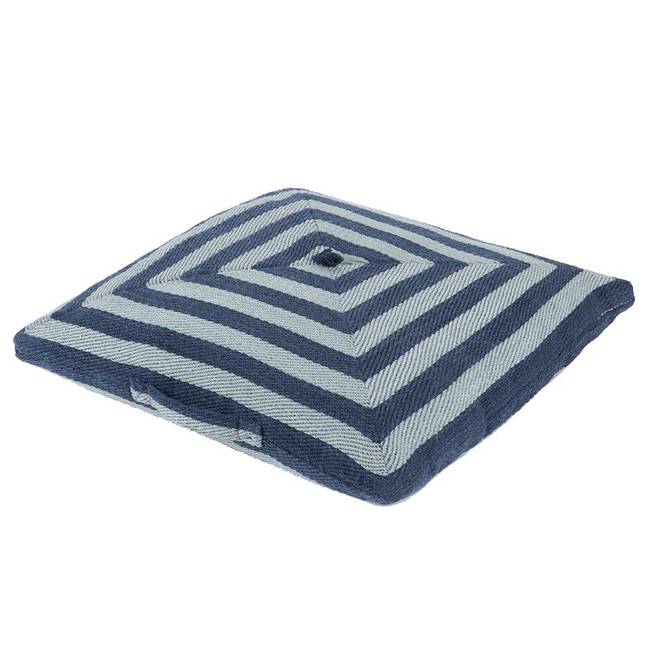 Bodenkissen Tweet Blau/Weiß 60 x 60cm Baumwollstoff