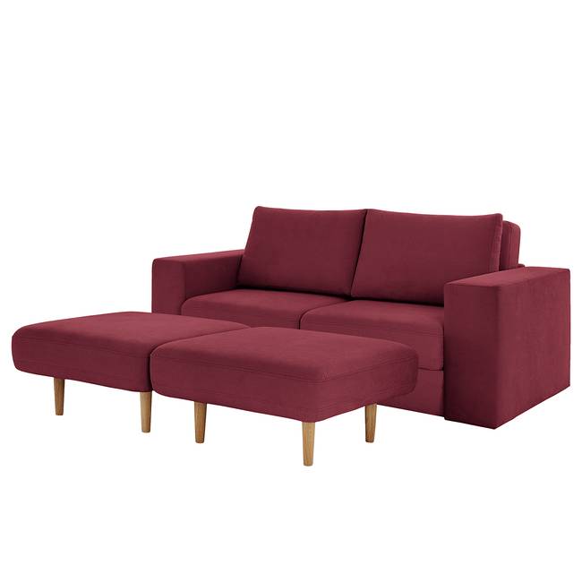 Sofa Looks-V1 2-Sitzer Rot Microfaser Marta 212cm Modern