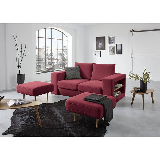 Sofa Looks V-2 2-Sitzer Rot Microfaser Marta 172cm Modern