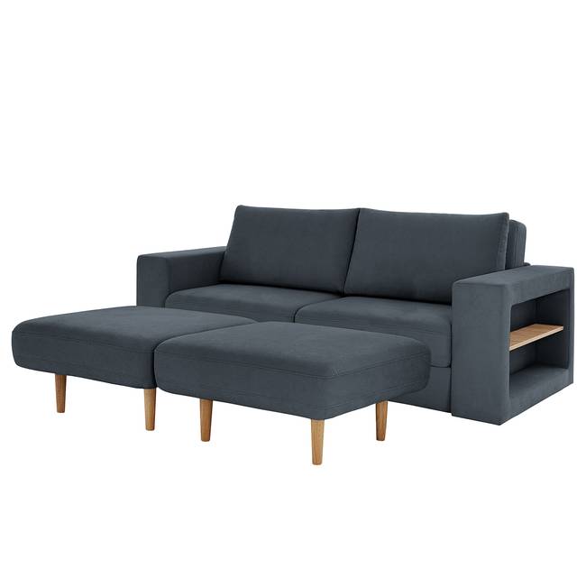 Sofa Looks-V2 3-Sitzer Blau Microfaser Marta 232 x 96 x 107cm