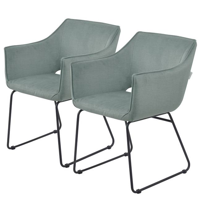 Armlehnstuhl Rennes 2er-Set 56 x 82 x 61cm Türkis/Mintgrau