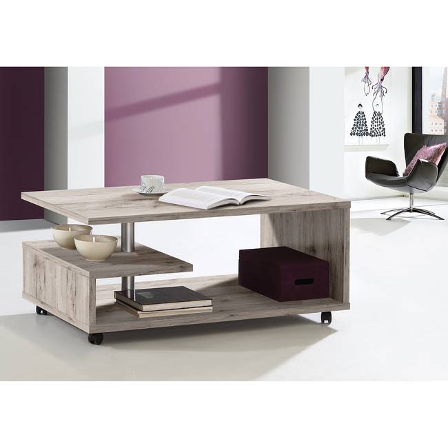 Couchtisch Haskell 105 x 46 x 60cm Braun/Beige/Sandeiche Dekor